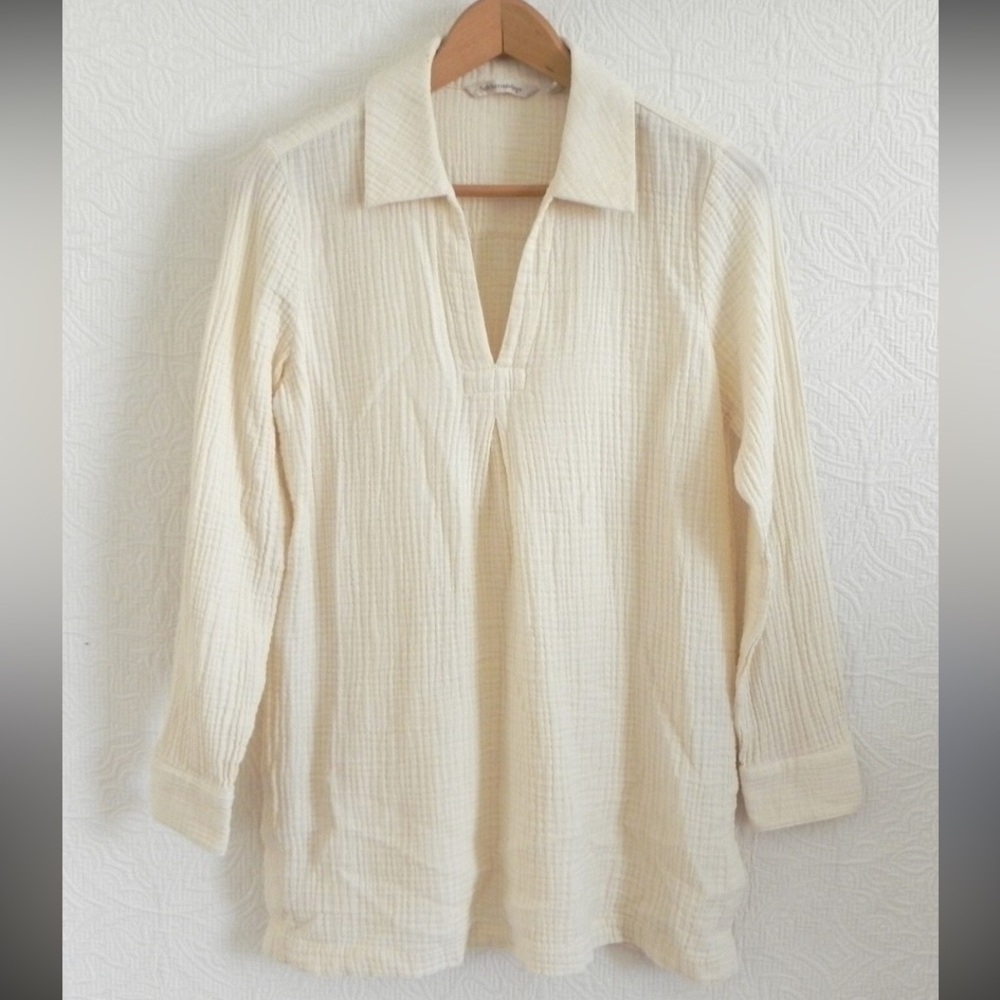 Soft Surroundings Cream Gauze Tunic